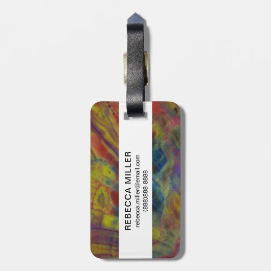 石化された木材(垂直) ラゲッジタグ (裏面縦)