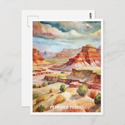 石化された森林国立公園の水の色絵画の ポストカード (正面/裏面)