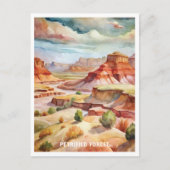 石化された森林国立公園の水の色絵画の ポストカード (正面)