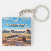 石化された森林国立公園アリゾナ砂漠 キーホルダー (裏面)