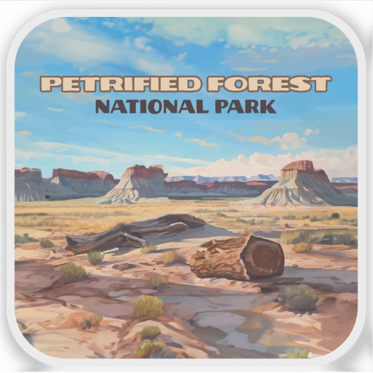 石化された森林国立公園アリゾナ砂漠 シール (正面)