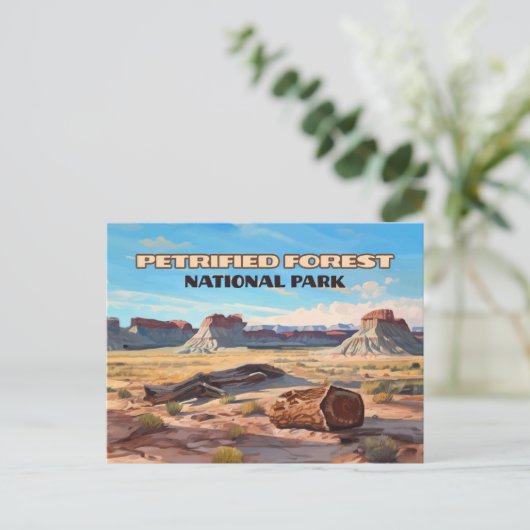 石化された森林国立公園アリゾナ砂漠 ポストカード (スタンド正面)