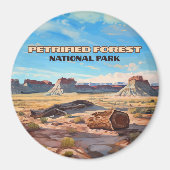 石化された森林国立公園アリゾナ砂漠 マグネット (正面)