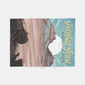 石化された森林国立公園イラストレーション旅行 フリースブランケット (正面(横))