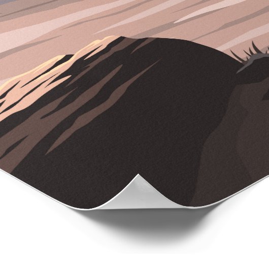 石化された森林国立公園イラストレーション旅行 ポスター (角)