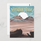 石化された森林国立公園イラストレーション旅行 ポストカード (正面/裏面)