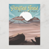 石化された森林国立公園イラストレーション旅行 ポストカード (正面)