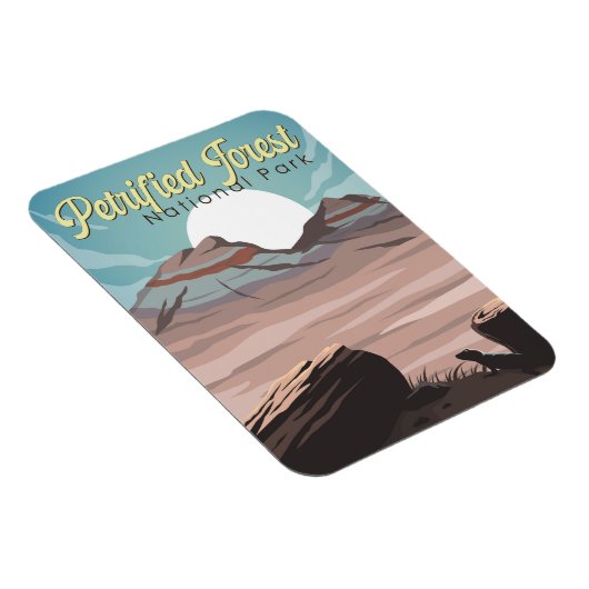 石化された森林国立公園イラストレーション旅行 マグネット (右側)