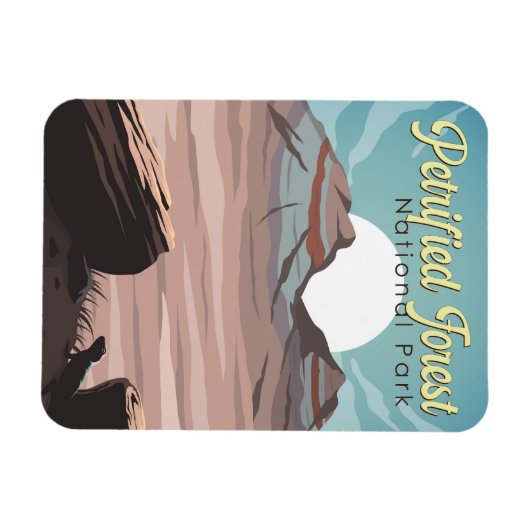 石化された森林国立公園イラストレーション旅行 マグネット (横)