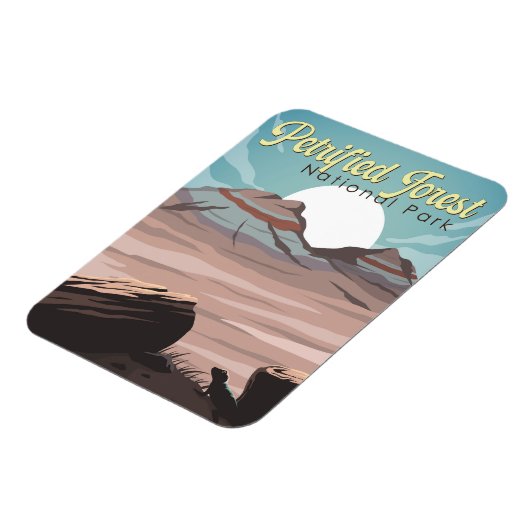 石化された森林国立公園イラストレーション旅行 マグネット (左側)