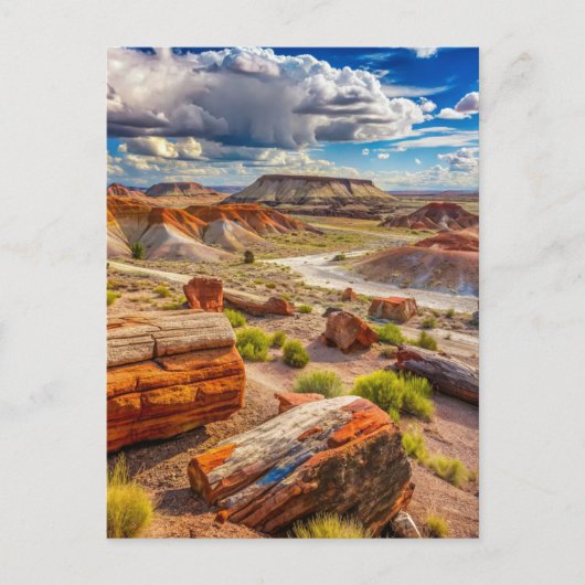 石化された森林国立公園絵を描砂漠 ポストカード (正面)