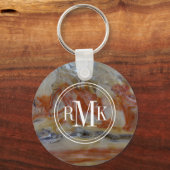 石化した木材のクローズアップ キーホルダー (正面)