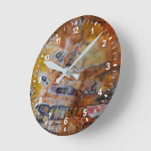 石化した木茶色 ラウンド壁時計 (傾斜)