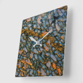 石化恐竜の骨 スクエア壁時計 (傾斜)