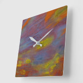 石化木材クローズアップ スクエア壁時計 (傾斜)