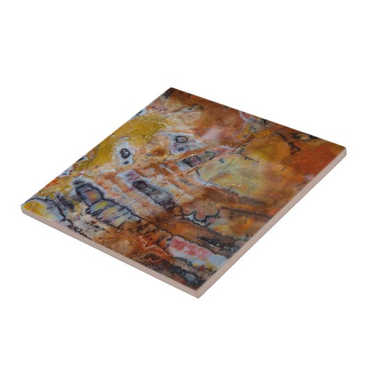 石化木材茶 タイル (側面)