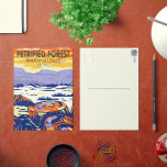 石化森林国立公園アリゾナヴィンテージ ポストカード<br><div class="desc">Petrified Forestのベクトルアートワークデザイン。この公園はアリゾナ北東部にあり、石化した木材が大量に堆積している。</div>