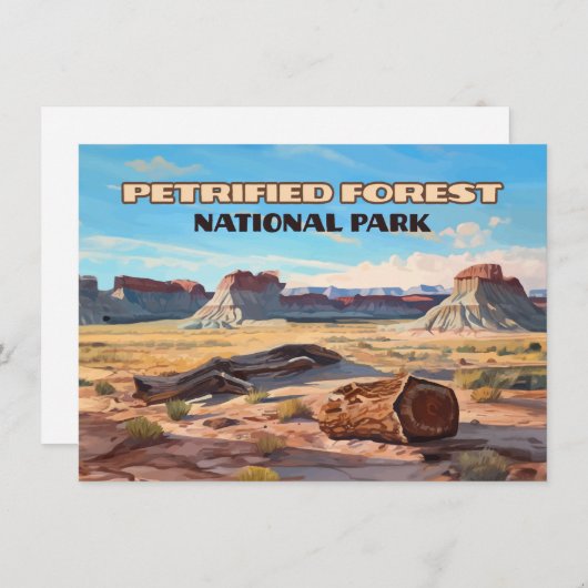 石化森林国立公園アリゾナ砂漠カード (正面/裏面)