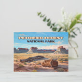 石化森林国立公園アリゾナ砂漠カード (スタンド正面)