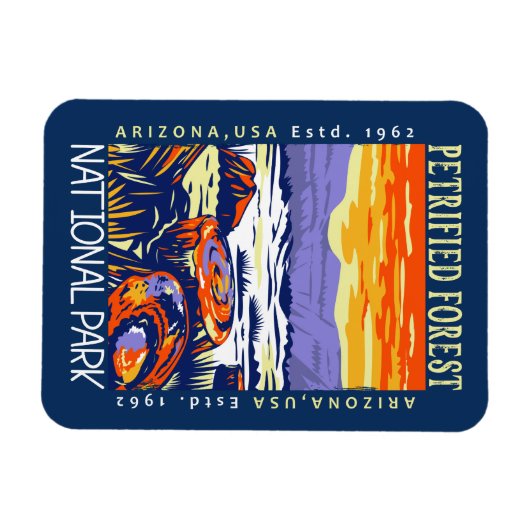 石化森林国立公園動揺してヴィンテージ マグネット (横)