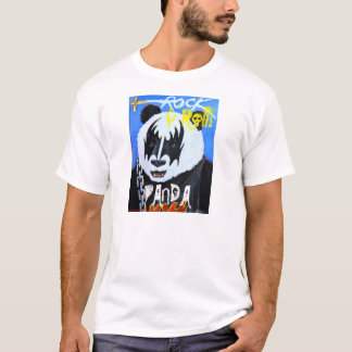 石及びロールパンダ Tシャツ