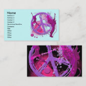 石及びロールレトロのピースサインのプロフィールカード 名刺 (正面/裏面)