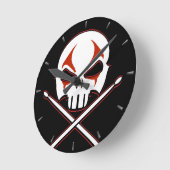 石及びロール時計の重金属のドラマーの柱時計 ラウンド壁時計 (傾斜)