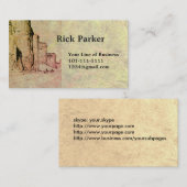 石及び砂漠場面の両側をカスタマイズ 名刺 (正面/裏面)