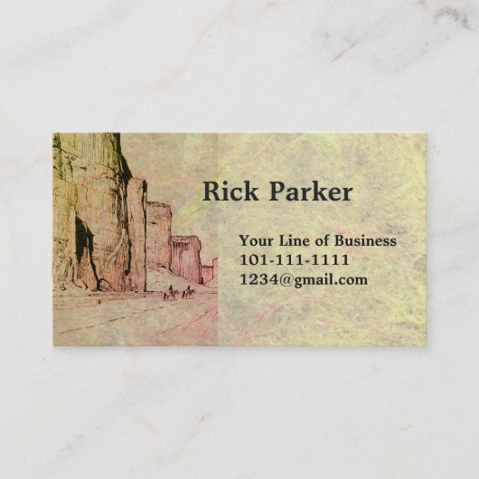 石及び砂漠場面の両側をカスタマイズ 名刺 (正面)