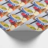 石器のボウルにシナモンを入れたアップルソース ラッピングペーパー (角)