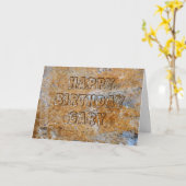 石器時代のハッピーバースデーギャリー カード (黄色い花)