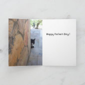 石垣の陰の探偵猫 / 父の日 カード (内部)