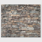 石垣レンガ壁 ラッピングペーパー (フラット)