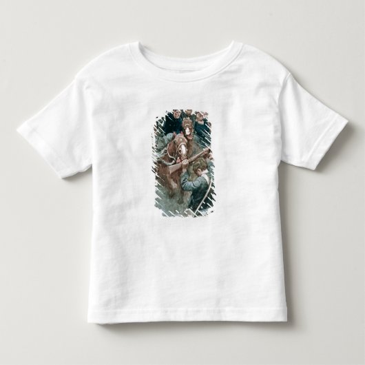 石塀のように立っているジャクソンの組 トドラーTシャツ (正面)