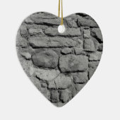 石塀。 白黒。 セラミックオーナメント (右)