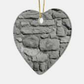 石塀。 白黒。 セラミックオーナメント (左)