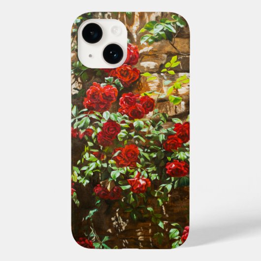 石壁に映える赤いバラ Case-Mate iPhoneケース (裏面)