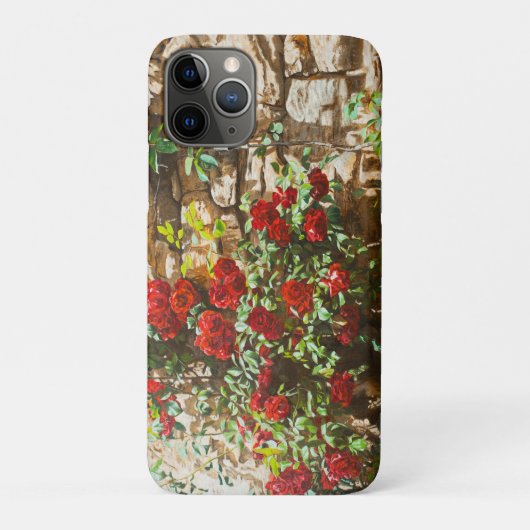 石壁に映える赤いバラ Case-Mate iPhoneケース (裏)