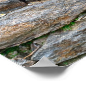 石壁のテクスチャの背景を放棄 ポスター (角)