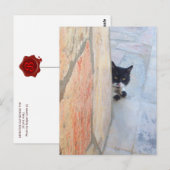 石壁の向こうの探偵猫 / 父の日 ポストカード (正面/裏面)