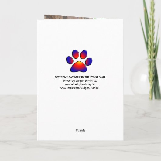 石壁の奥の探偵猫 カード (裏面)