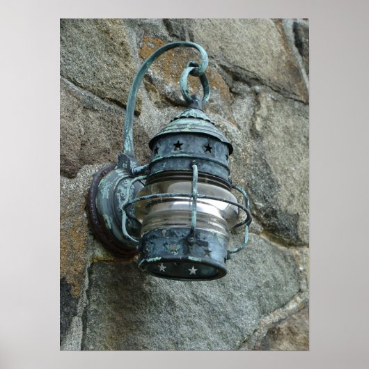 石壁の屋外ランプ ポスター (正面)