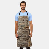 石壁の素朴なテクスチャ背景 エプロン (着用した状態)