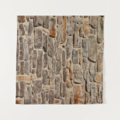 石壁の素朴なテクスチャ背景 タペストリー (正面(横))