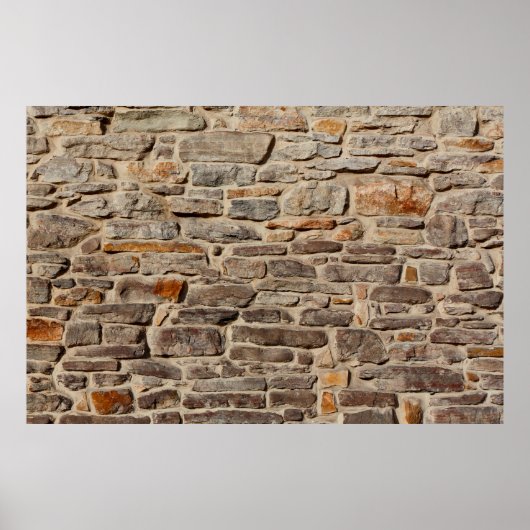 石壁の素朴なテクスチャ背景 ポスター (正面)