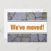 石壁の背景を持つポストカードの移動 案内ポストカード (正面/裏面)