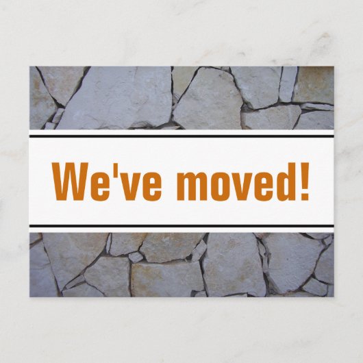 石壁の背景を持つポストカードの移動 案内ポストカード (正面)