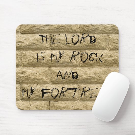 石壁グラフィティ…主は私の岩である マウスパッド (マウス)