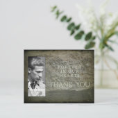 石壁フォトフレーム悔やみや弔慰ありがとうはがき ポストカード (スタンド正面)