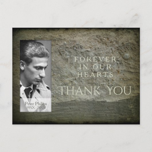 石壁フォトフレーム悔やみや弔慰ありがとうはがき ポストカード (正面)